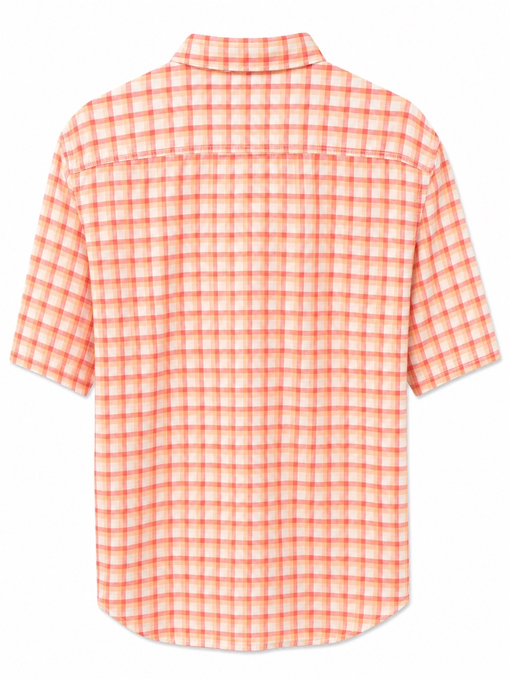 Tommy Bahama Orange and White Plaid Short-Sleeve Button-Down Shirt - Picture 4 of 4